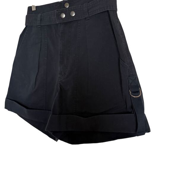 Isabel Marant Kalosco Belted Cotton Pleated High Waisted Shorts Midnight Small - Picture 9 of 13